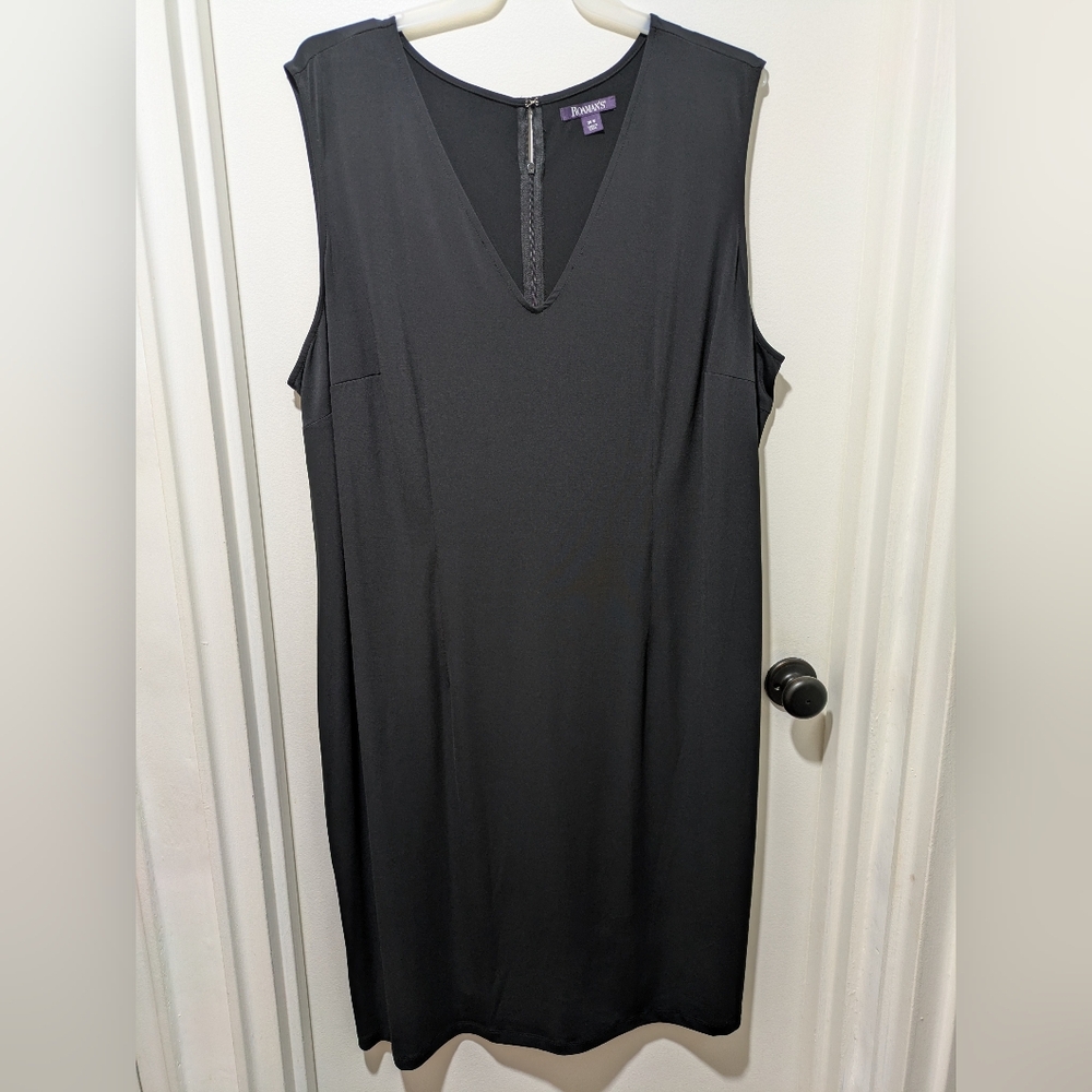 Roaman's Black V-Neck Tank Dress